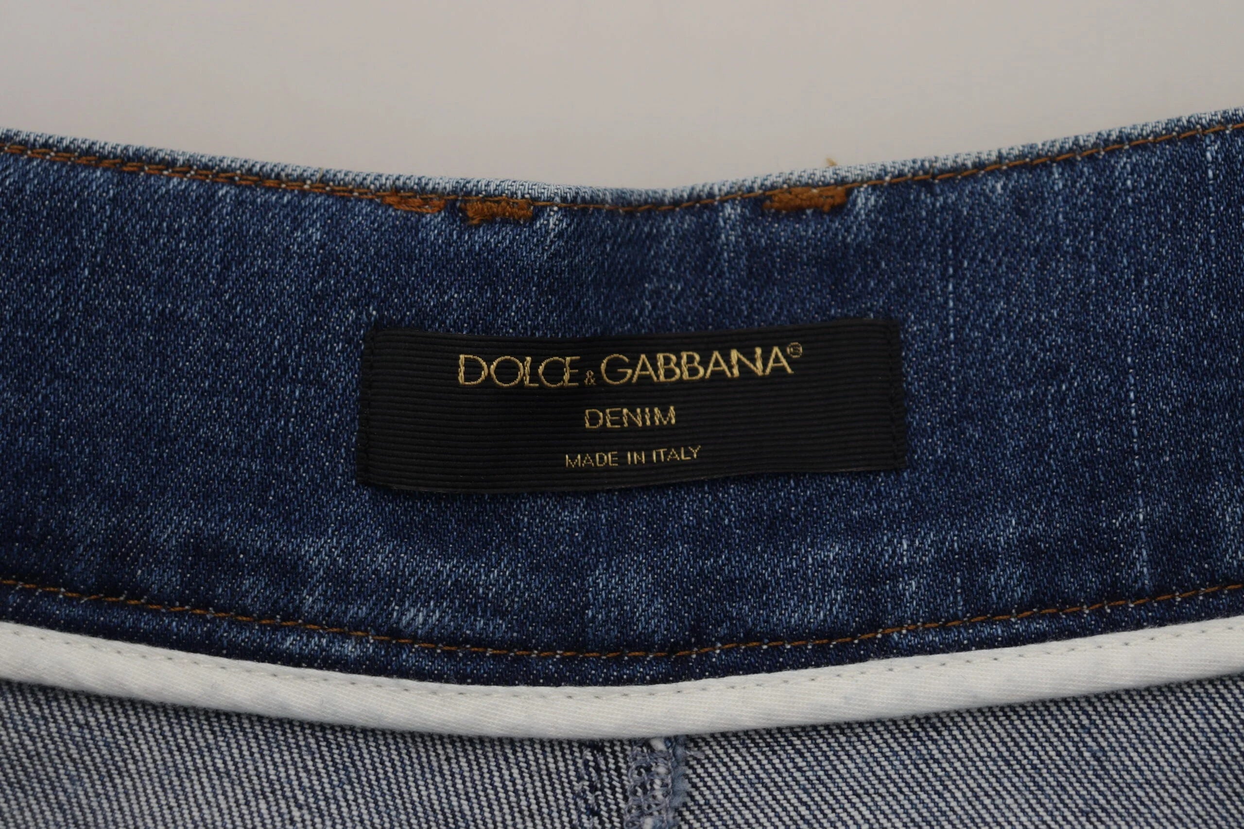 Dolce & Gabbana Blue High Waist Denim Cotton Stretch Jeans - IT36 | XS - Jeans