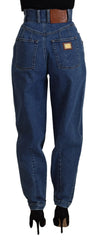 Dolce & Gabbana Blue High Waist Denim Cotton Stretch Jeans - IT36 | XS - Jeans