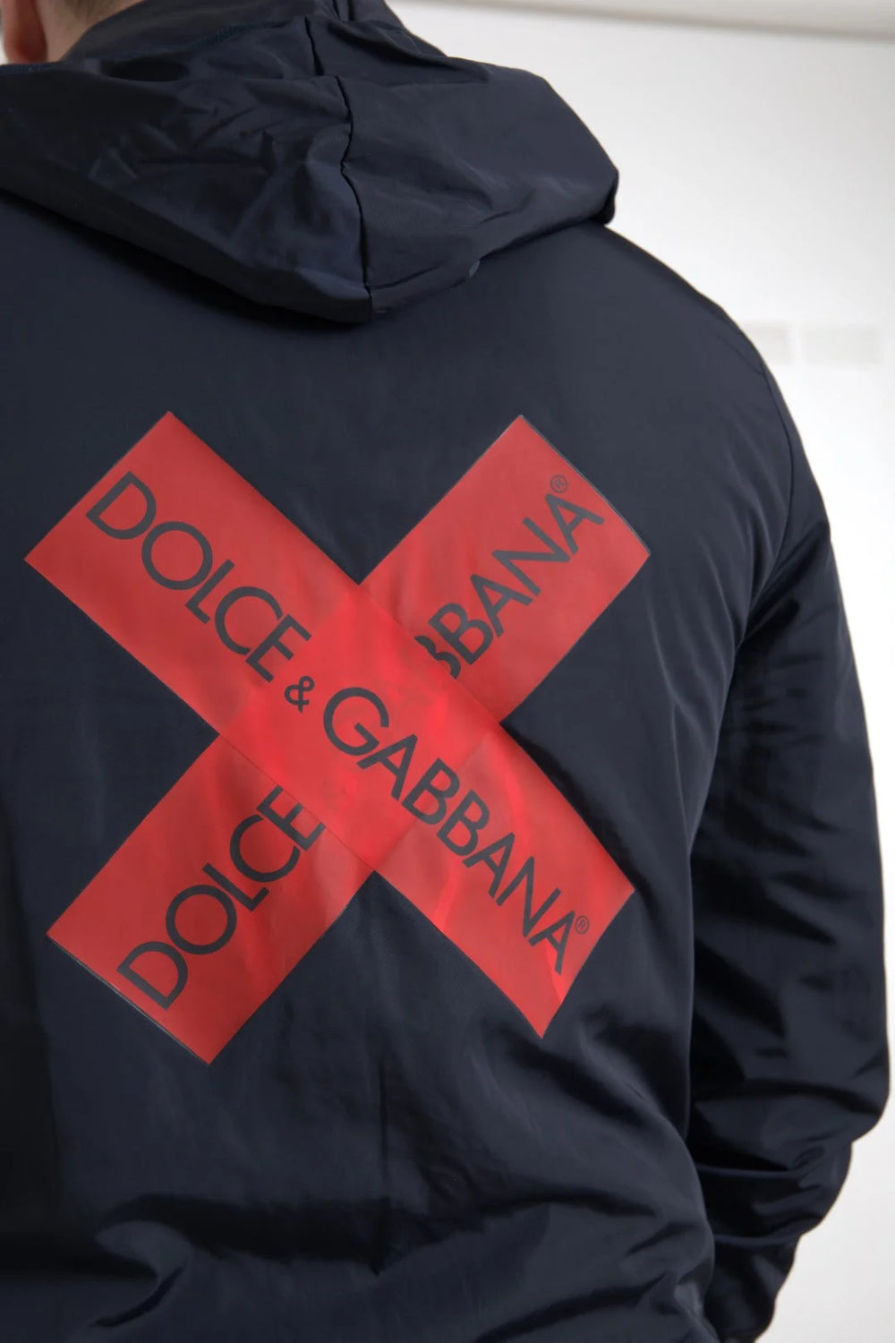 Dolce & Gabbana Blue Hooded Logo Polyester Full Zip Sweater - IT46 | S - Hoodies