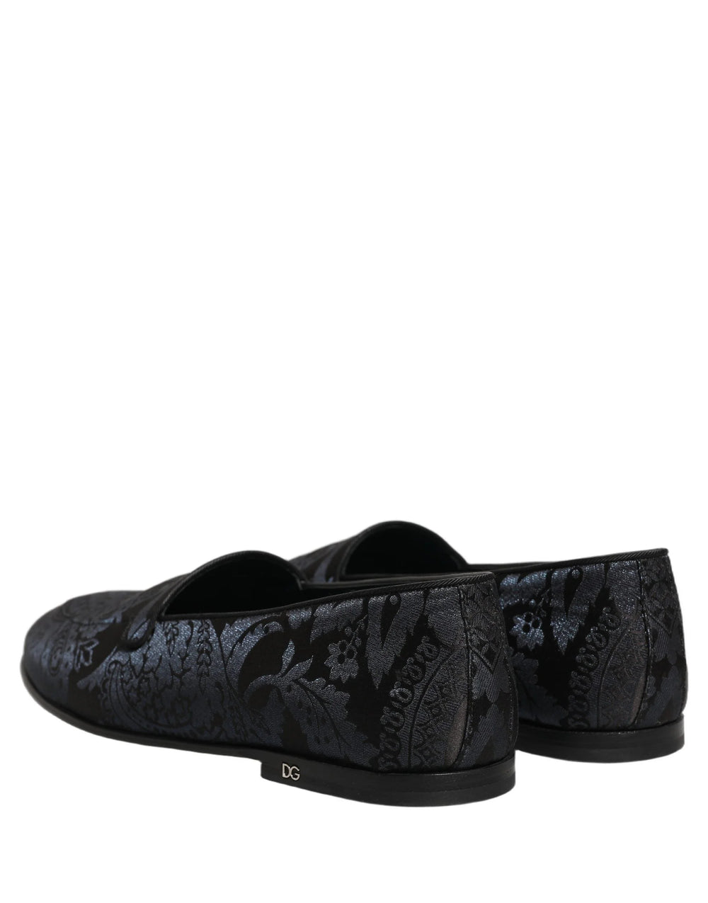 Dolce & Gabbana Blue Jacquard Leather Slip On Loafers Shoes - EU43/US10