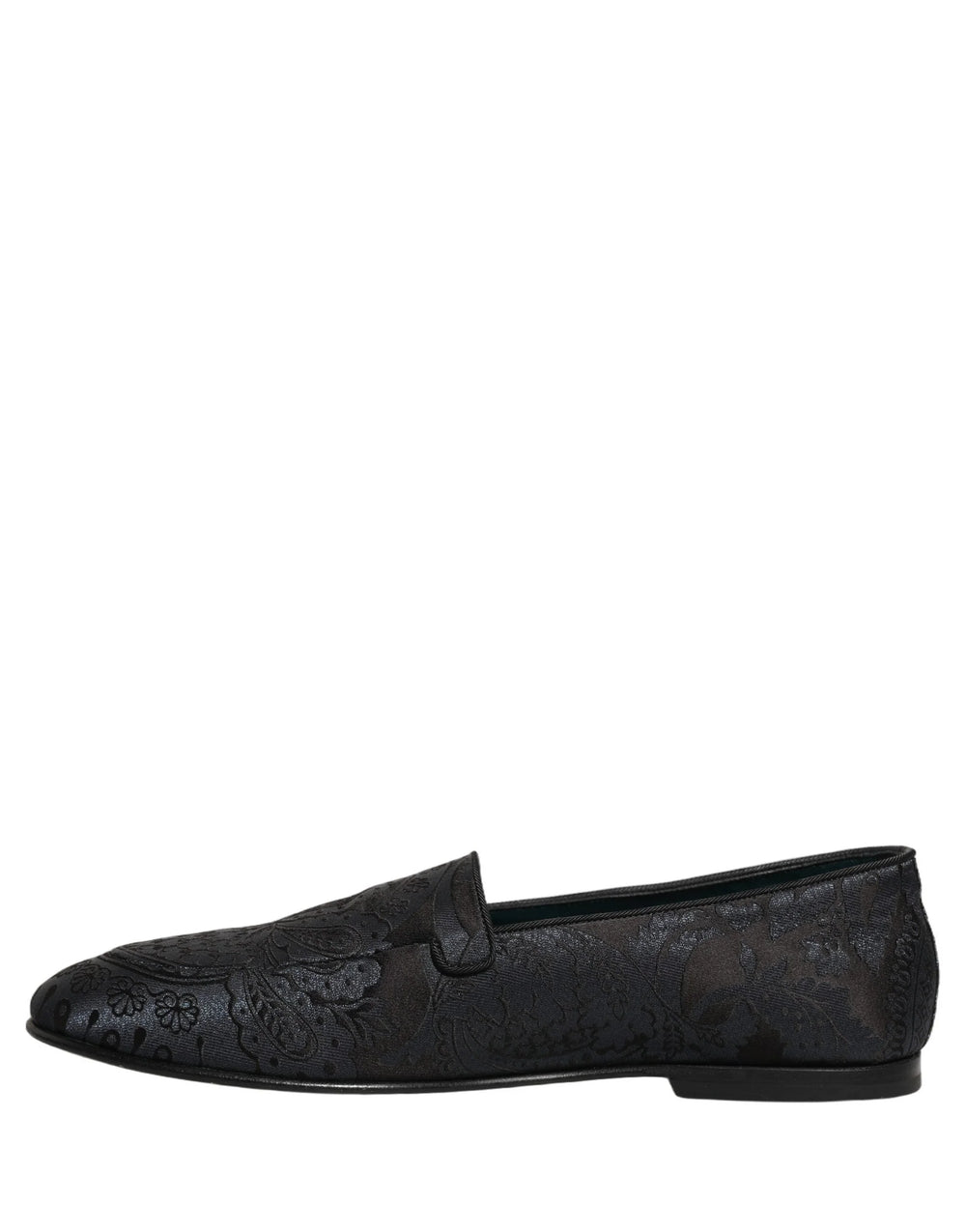 Dolce & Gabbana Blue Jacquard Leather Slip On Loafers Shoes - EU43/US10