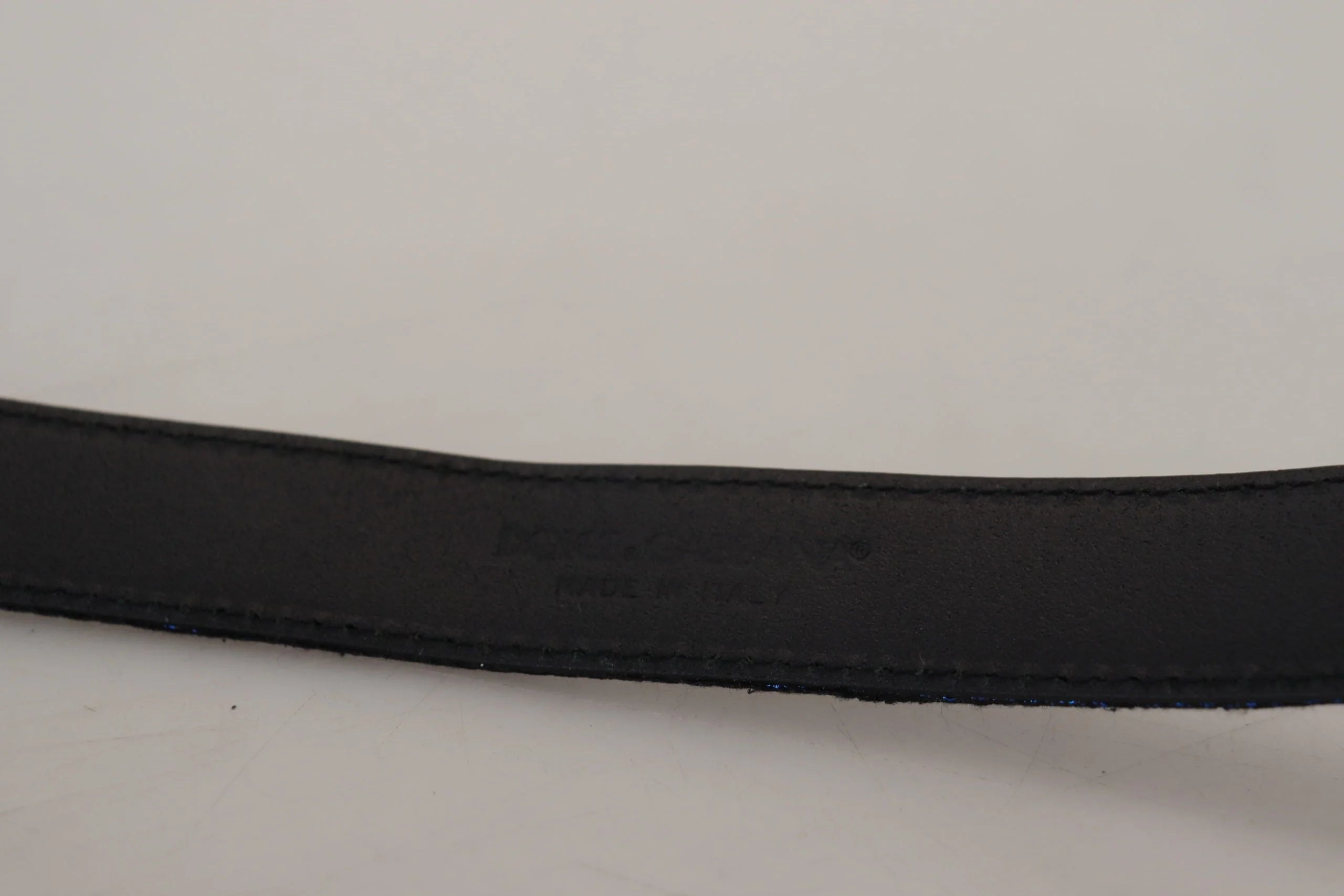 Dolce & Gabbana Blue Jacquard Stripe Silver Buckle Belt - 90 cm / 36 Inches - Belts