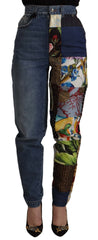 Dolce & Gabbana Blue Jeans Jacquard Majolica High Waist Pants - IT36 | XS - Jeans