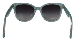 Dolce & Gabbana Blue Lace Acetate Crystal Round DG4190 Sunglasses - Sunglasses
