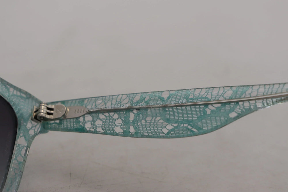Dolce & Gabbana Blue Lace Acetate Crystal Round DG4190 Sunglasses - Sunglasses