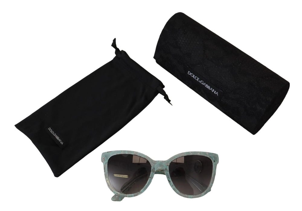 Dolce & Gabbana Blue Lace Acetate Crystal Round DG4190 Sunglasses - Sunglasses