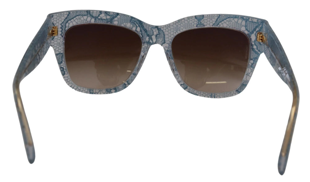 Dolce & Gabbana Blue Lace Acetate Rectangle DG4231 Shades Sunglasses - Sunglasses