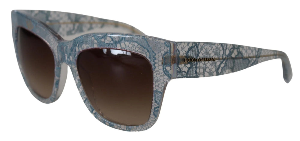 Dolce & Gabbana Blue Lace Acetate Rectangle DG4231 Shades Sunglasses - Sunglasses