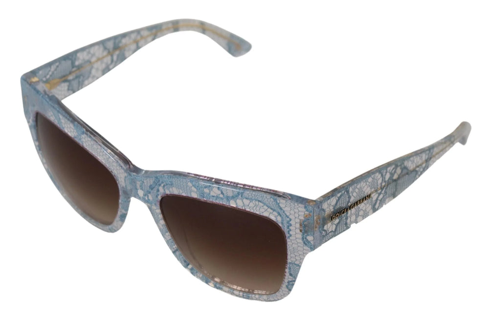 Dolce & Gabbana Blue Lace Acetate Rectangle DG4231 Shades Sunglasses - Sunglasses