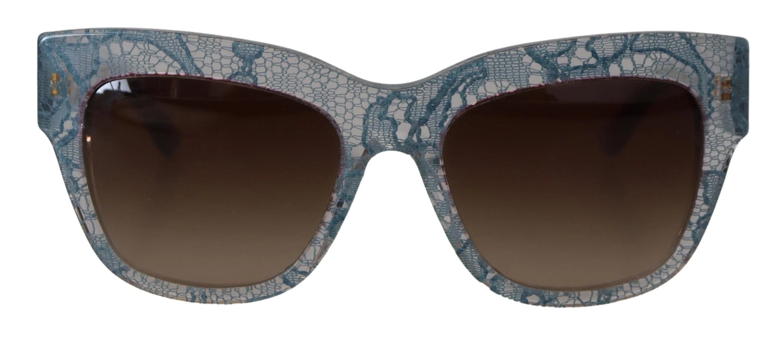 Dolce & Gabbana Blue Lace Acetate Rectangle DG4231 Shades Sunglasses - Sunglasses