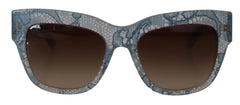 Dolce & Gabbana Blue Lace Acetate Rectangle DG4231 Shades Sunglasses - Sunglasses
