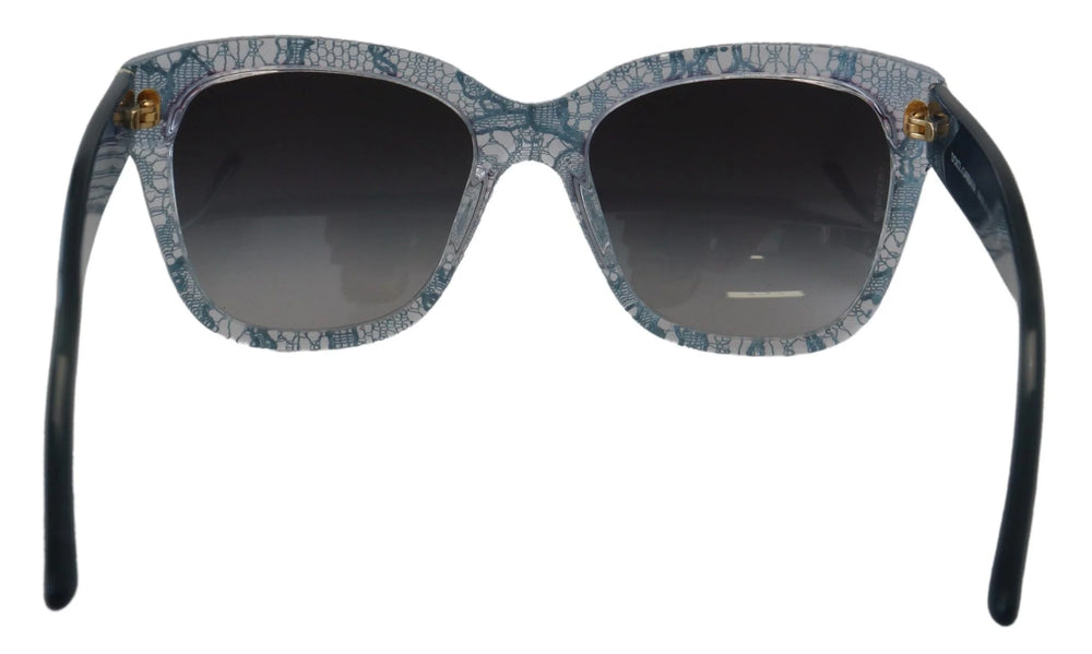 Dolce & Gabbana Blue Lace Acetate Rectangle Shades DG4226 Sunglasses - Sunglasses