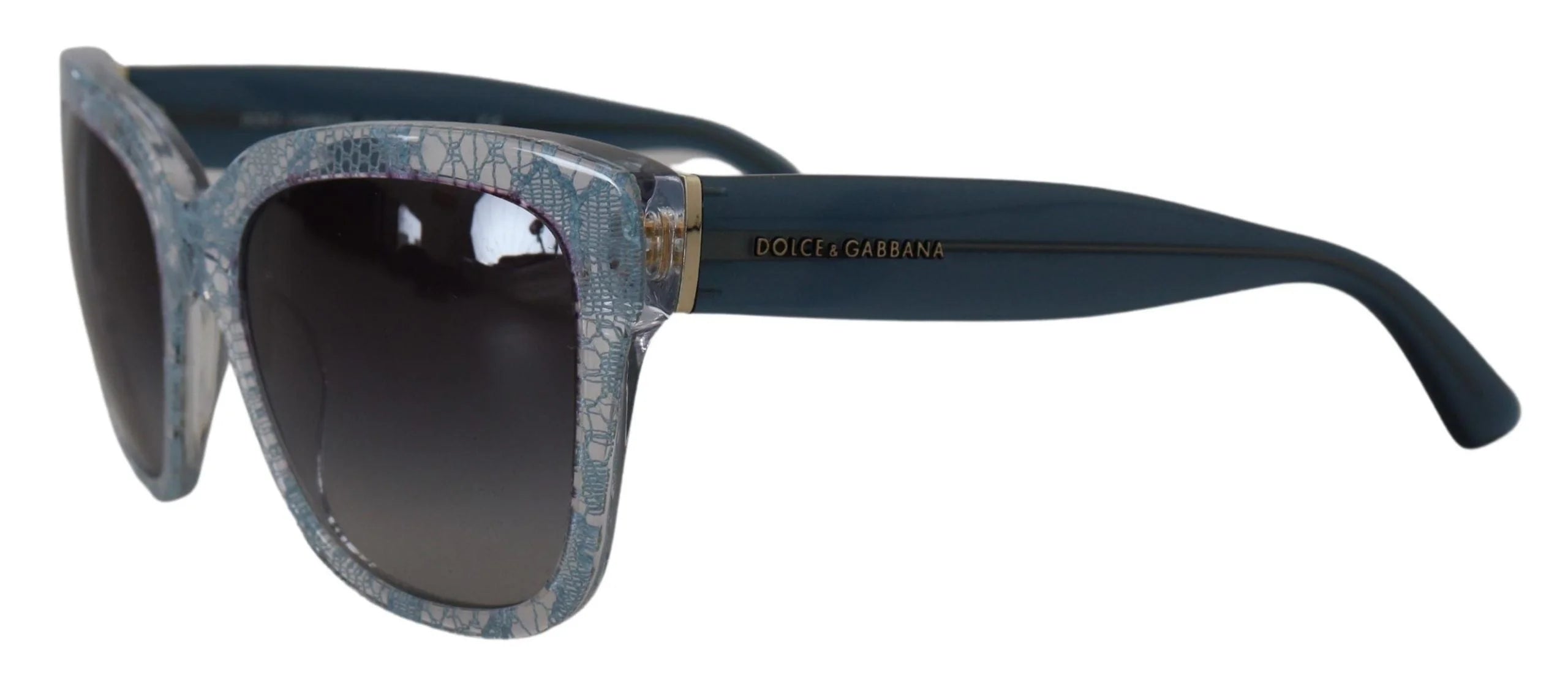 Dolce & Gabbana Blue Lace Acetate Rectangle Shades DG4226 Sunglasses - Sunglasses