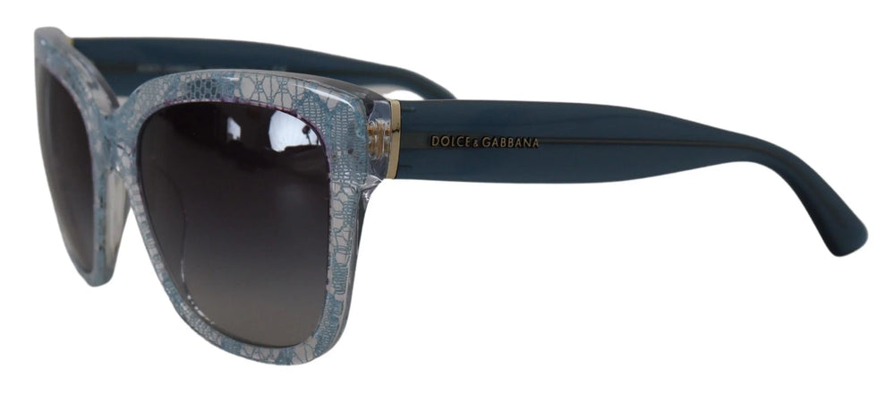 Dolce & Gabbana Blue Lace Acetate Rectangle Shades DG4226 Sunglasses - Sunglasses