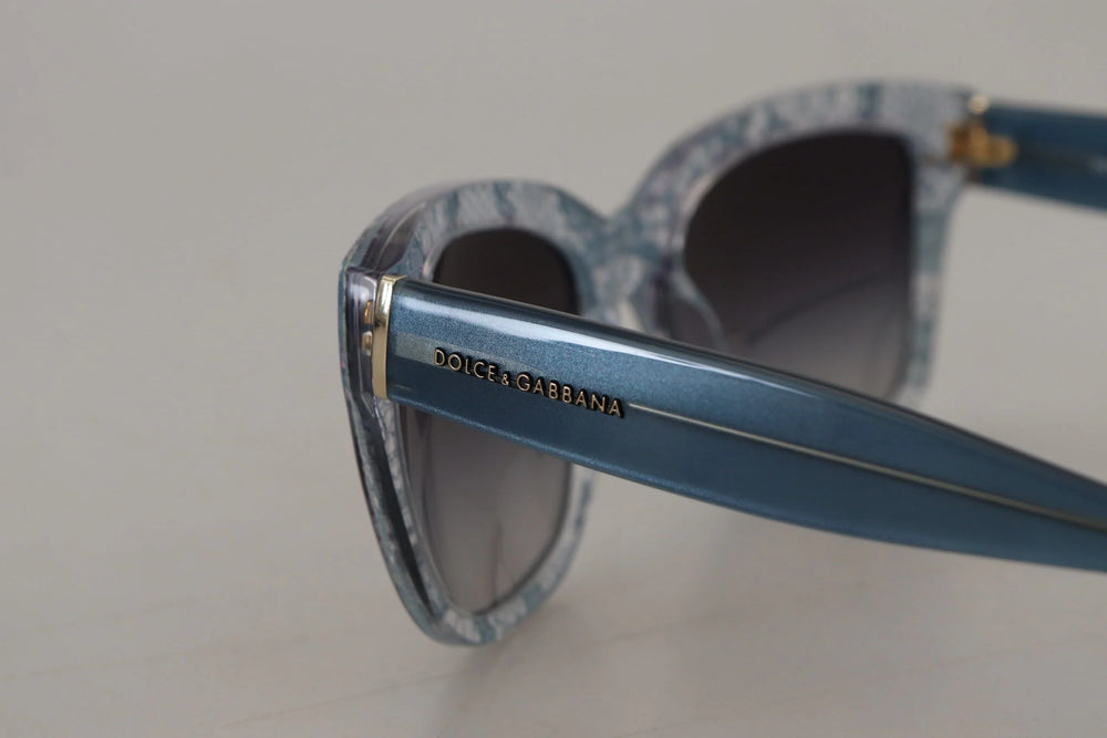 Dolce & Gabbana Blue Lace Acetate Rectangle Shades DG4226 Sunglasses - Sunglasses