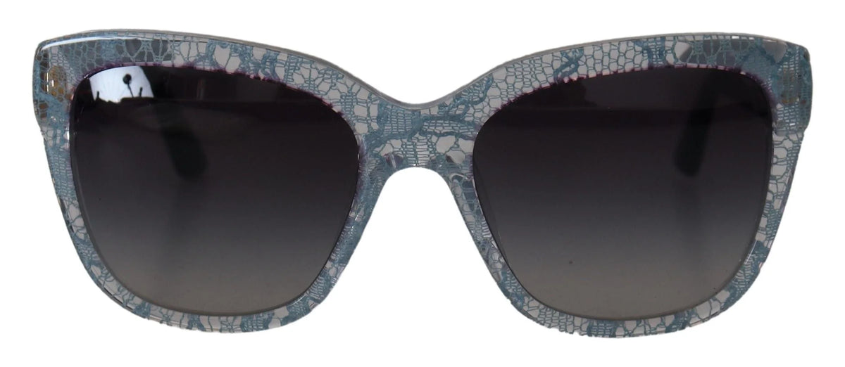 Dolce & Gabbana Blue Lace Acetate Rectangle Shades DG4226 Sunglasses - Sunglasses