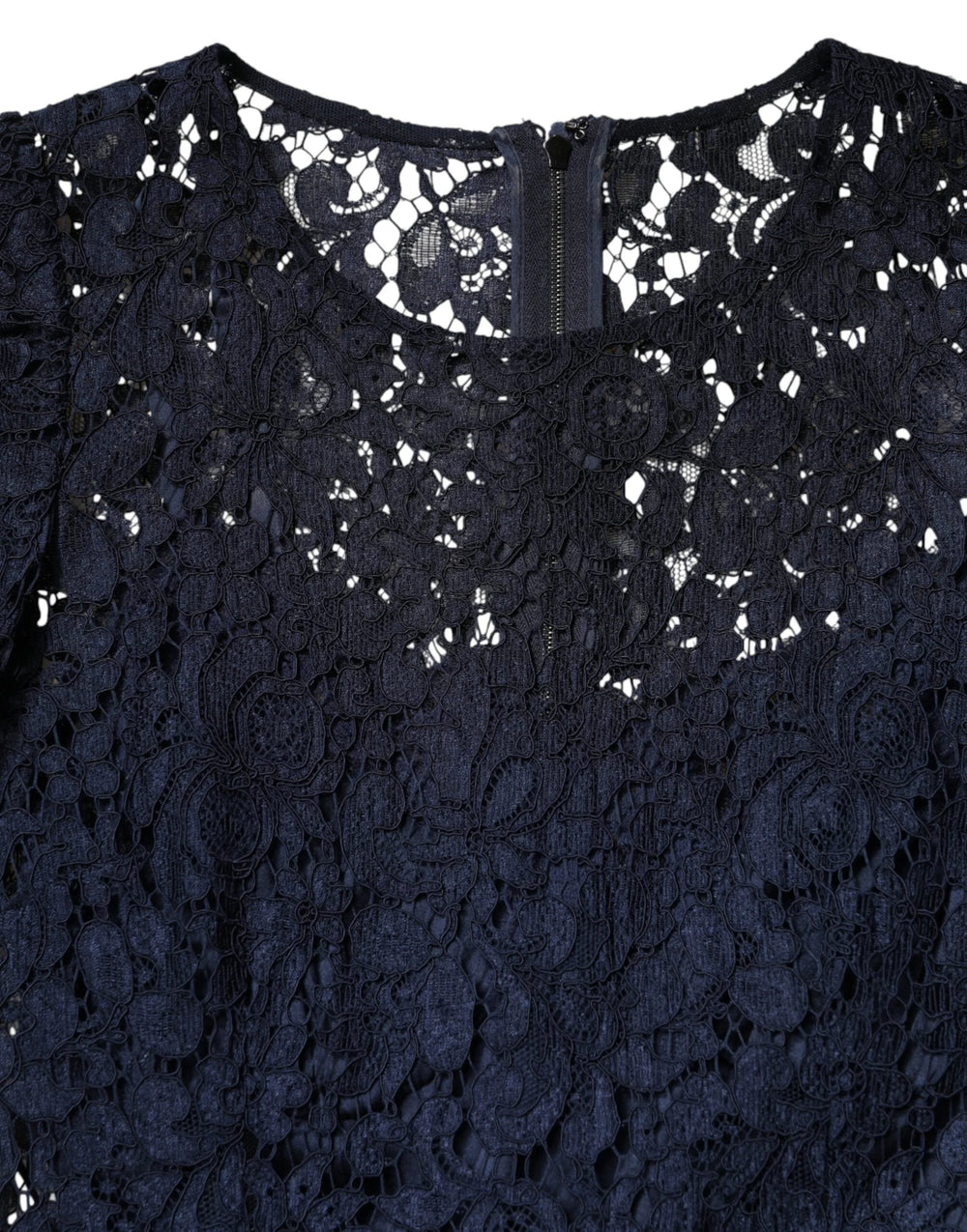 Dolce & Gabbana Blue Lace Ruffle A-line Knee Length Dress - IT40|S