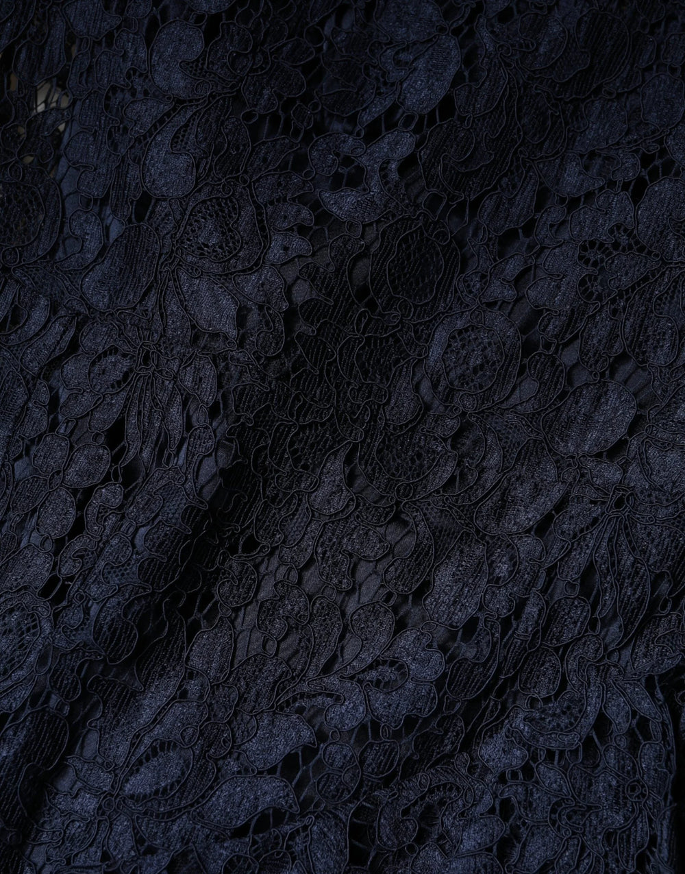 Dolce & Gabbana Blue Lace Ruffle A-line Knee Length Dress - IT40|S