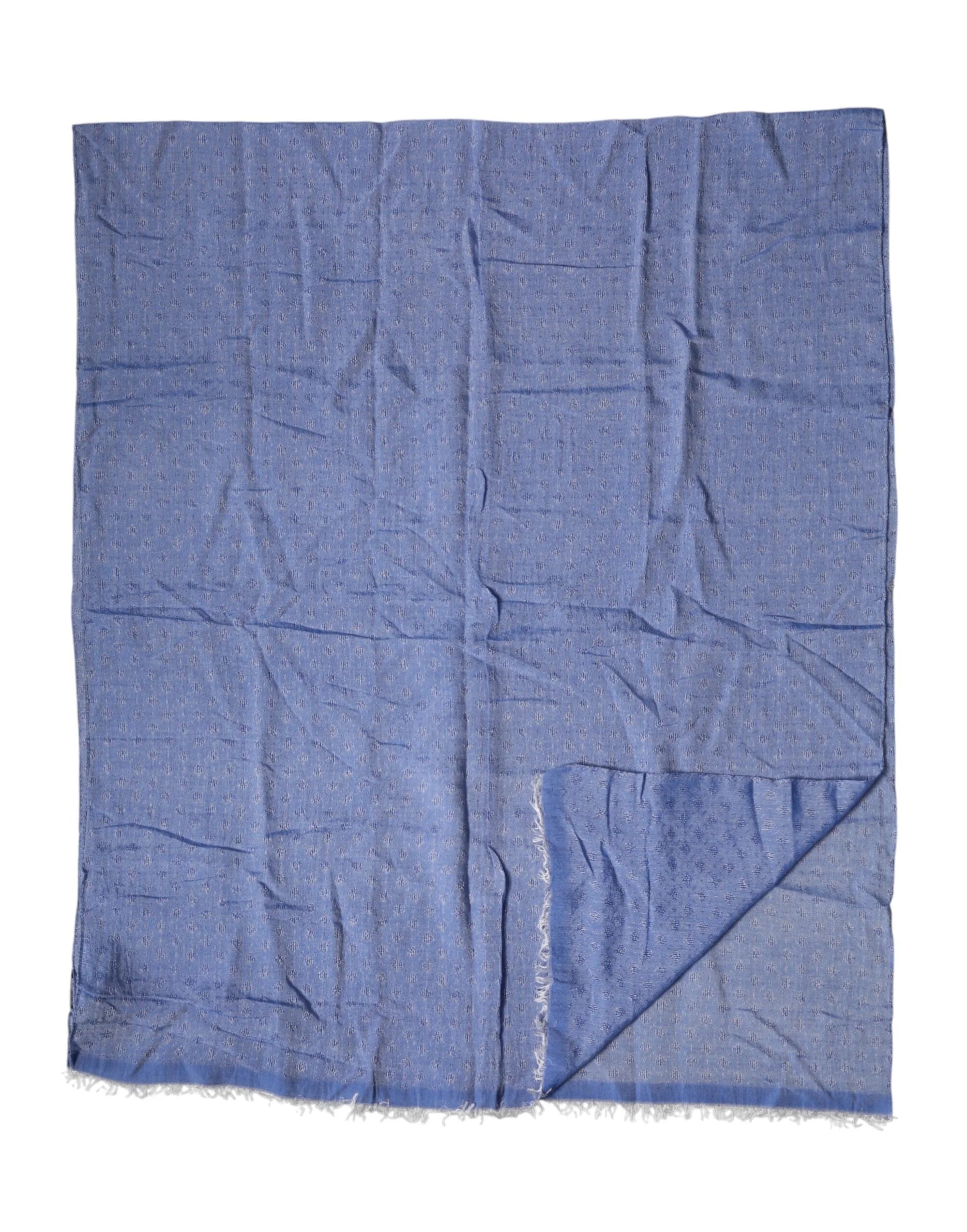 Dolce & Gabbana Blue Lace Stole Cotton Neck Wrap Shawl Scarf