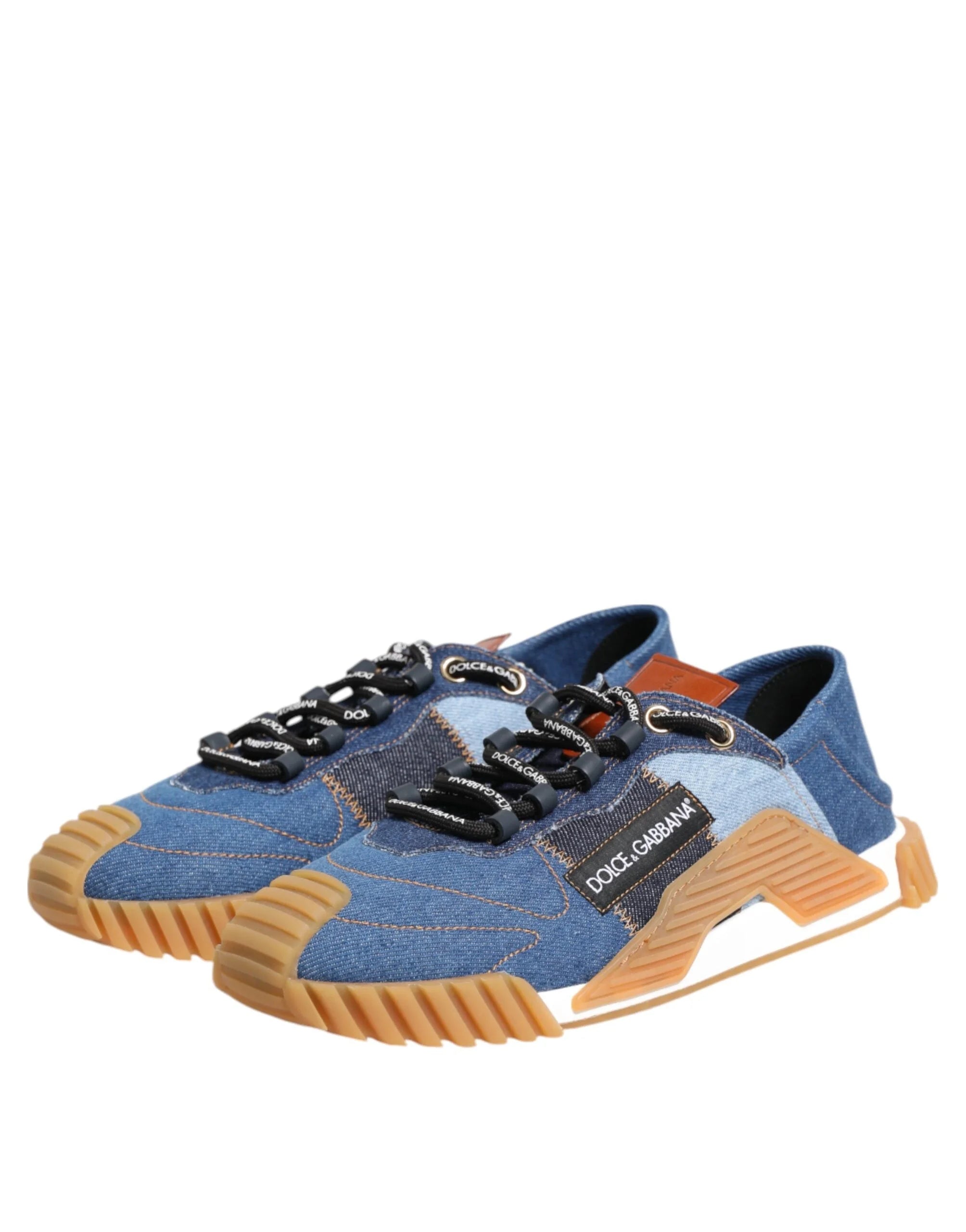 Dolce & Gabbana Blue Lace Up Low Top NS1 Sneakers Shoes - EU43.5/US10.5 - Sneakers