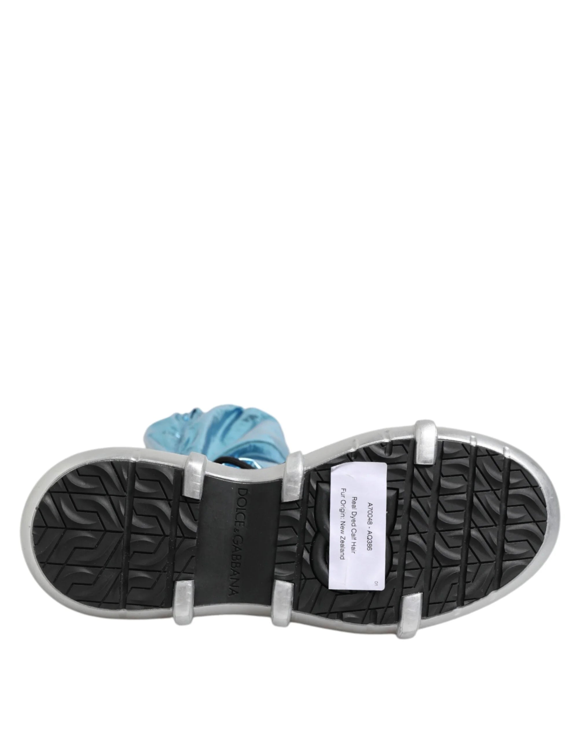 Dolce & Gabbana Blue Lace Up Over The Knee Socks Men Boots Shoes - Boots