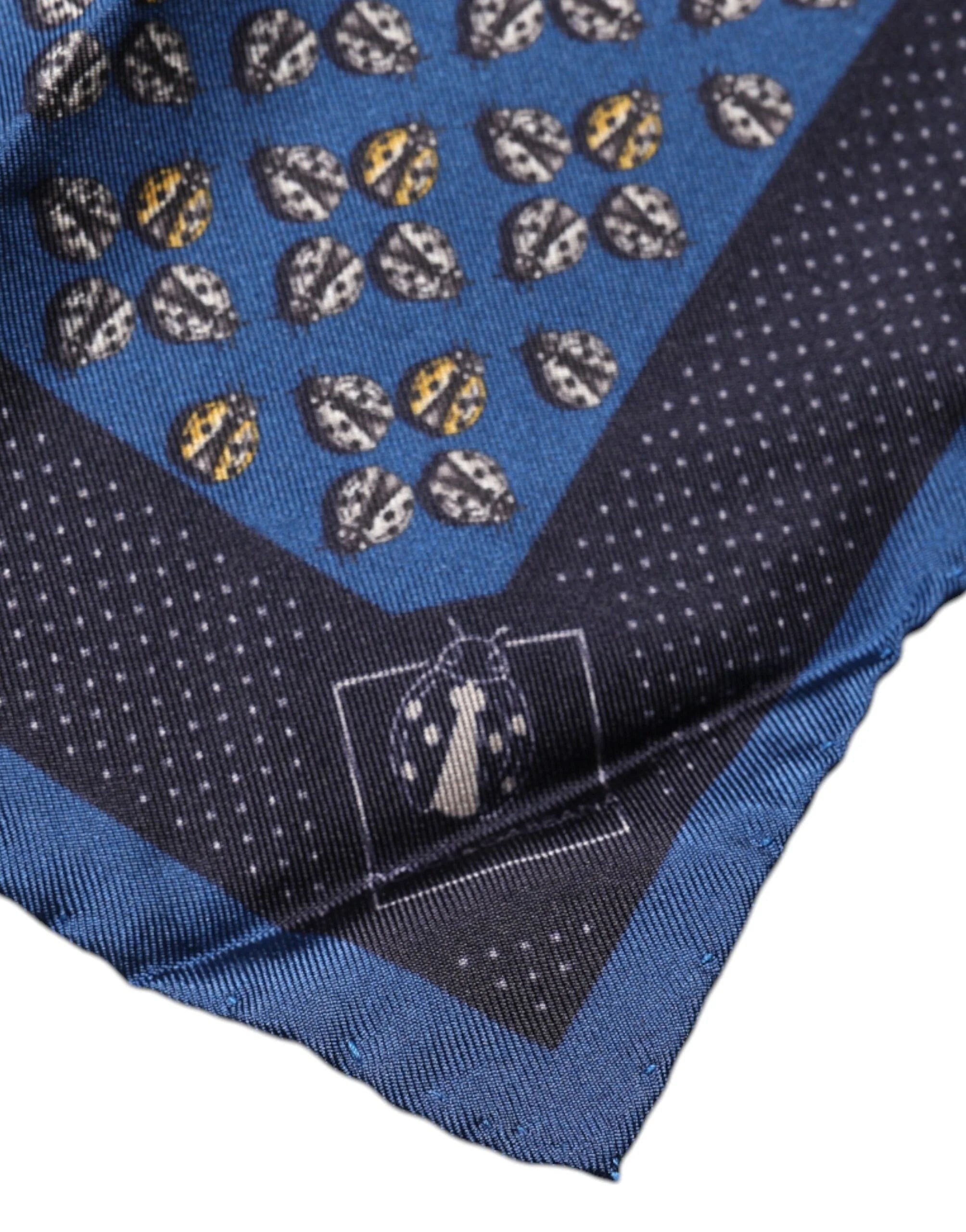 Dolce & Gabbana Blue Lady Bug Silk Square Handkerchief Scarf - Scarves & Shawls