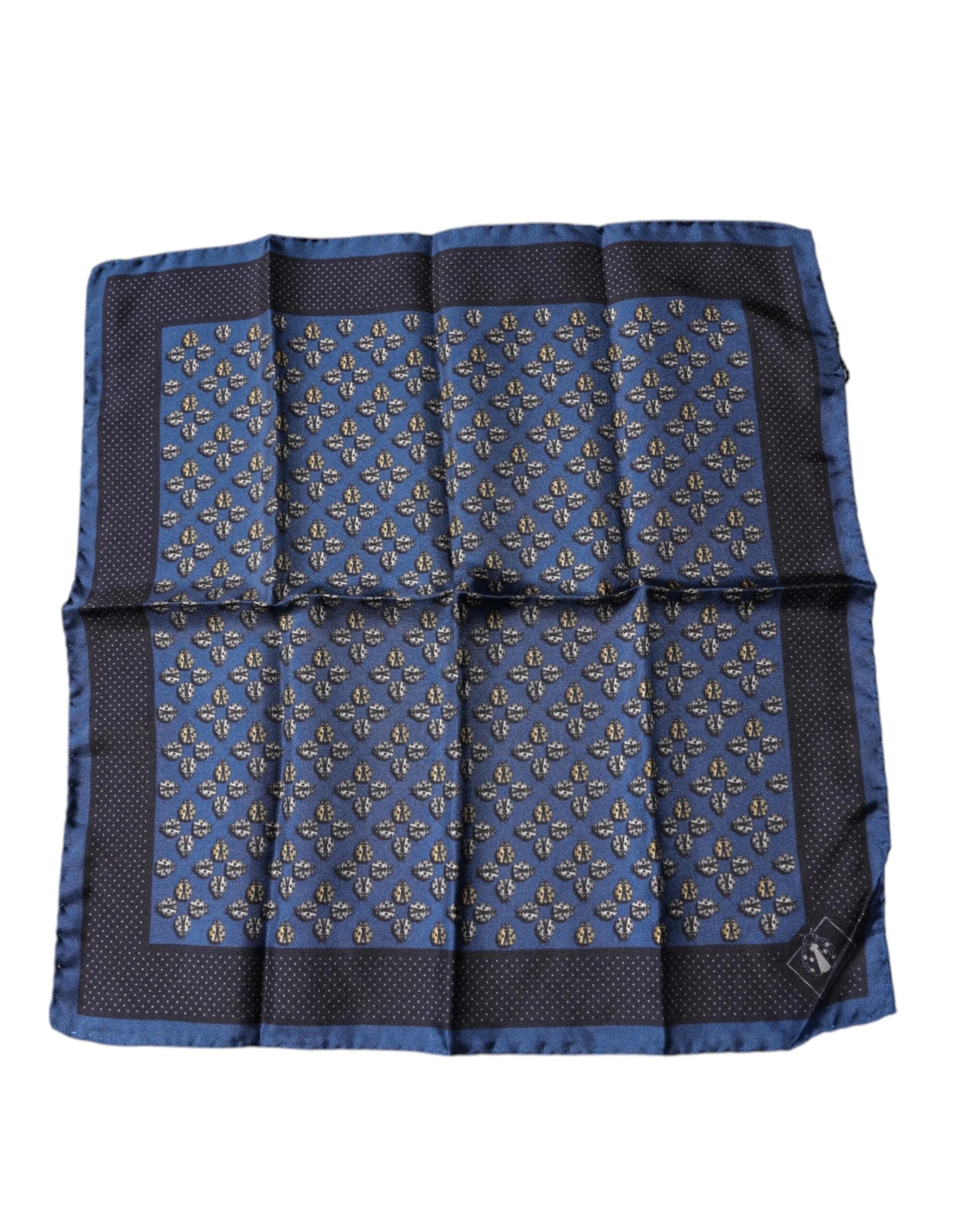 Dolce & Gabbana Blue Lady Bug Silk Square Handkerchief Scarf - Scarves & Shawls