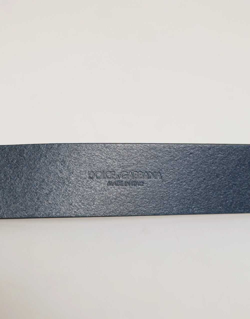 Dolce & Gabbana Blue Leather Classic Metal Logo Buckle Belt - 115 cm / 46 Inches - Belts