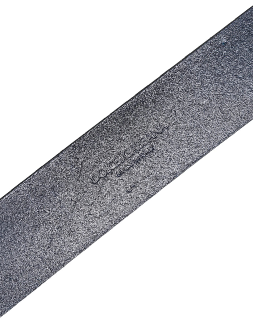 Dolce & Gabbana Blue Leather Classic Metal Logo Buckle Belt - Belts