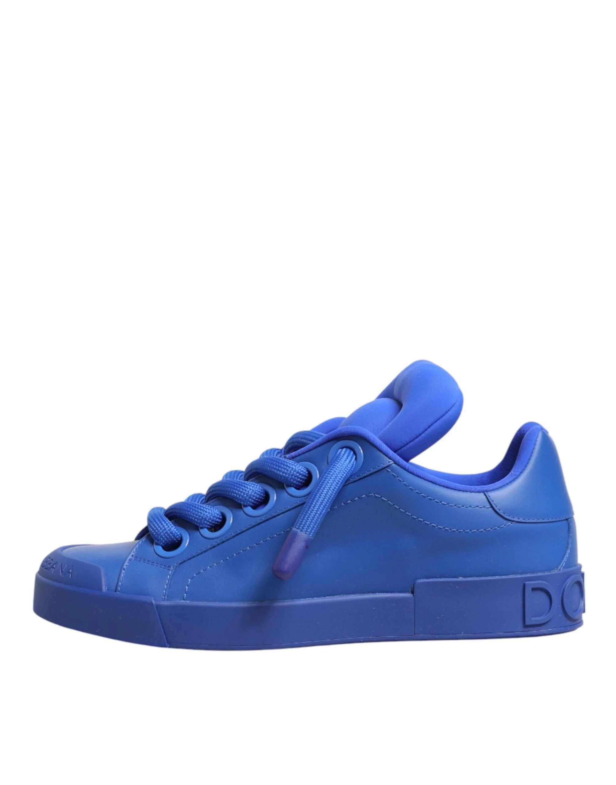 Dolce & Gabbana Blue Leather DG Logo Sole Low Top Sneakers Shoes - EU44/US11
