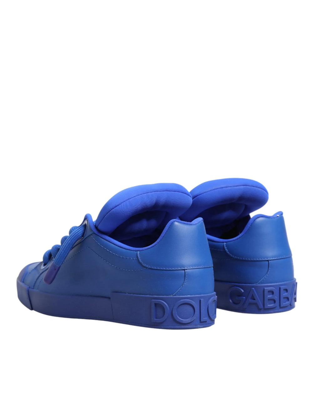 Dolce & Gabbana Blue Leather DG Logo Sole Low Top Sneakers Shoes - EU44/US11