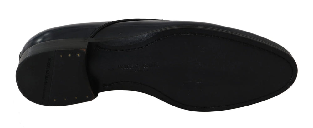 Dolce & Gabbana Blue Leather Dress Derby Formal Mens Shoes - EU39/US6 - Shoes