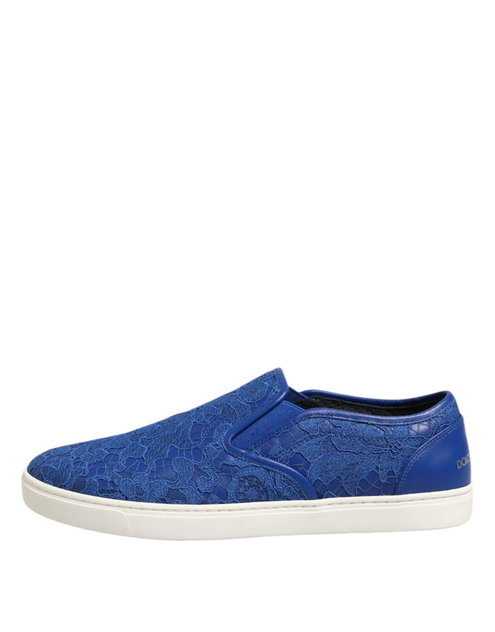 Dolce & Gabbana Blue Leather Lace Slip On Sneaker Shoes - EU40/US7 - Sneakers