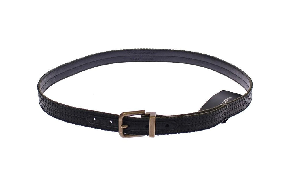 Dolce & Gabbana Blue Leather Logo Belt - 95 cm / 38 Inches - Belts