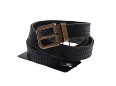 Dolce & Gabbana Blue Leather Logo Belt - 95 cm / 38 Inches - Belts