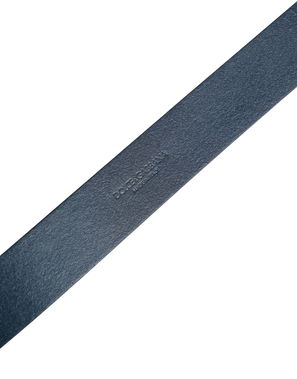 Dolce & Gabbana Blue Leather Logo Metal Buckle Men Belt - 115 cm / 46 Inches