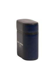 Dolce & Gabbana Blue Leather Logo Print Flip Holder Airpods Case - Headphone Carrying Cases