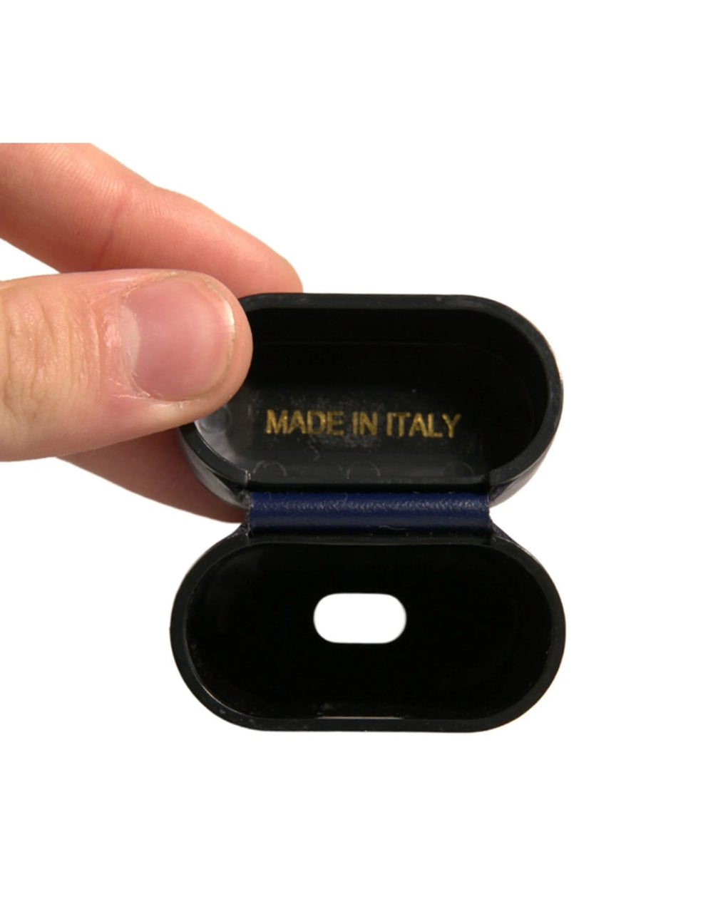 Dolce & Gabbana Blue Leather Logo Print Flip Holder Airpods Case - Headphone Carrying Cases