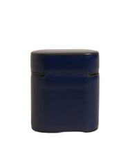 Dolce & Gabbana Blue Leather Logo Print Flip Holder Airpods Case - Headphone Carrying Cases