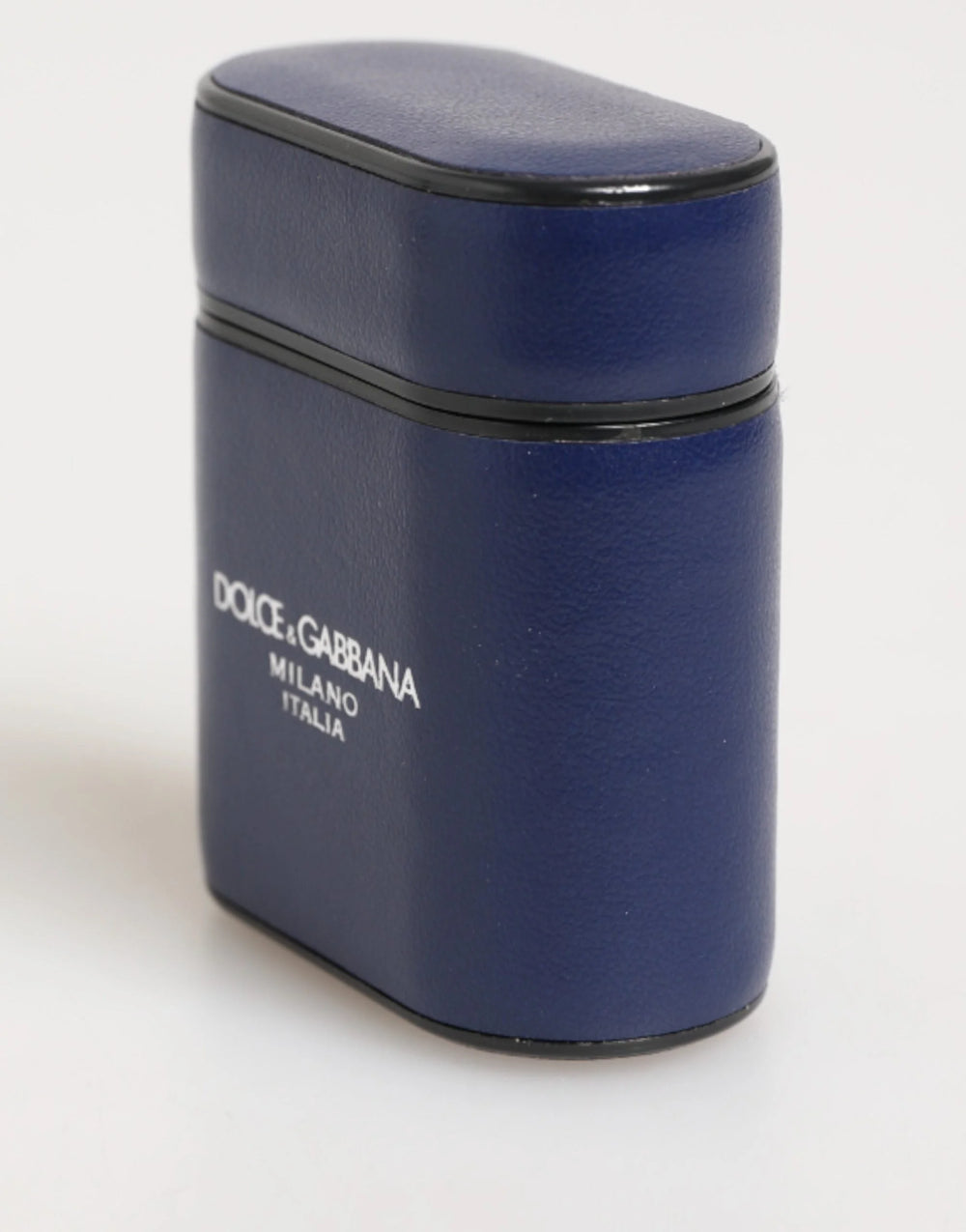 Dolce & Gabbana Blue Leather Logo Print Flip Holder Men Airpods Case - Headphone Carrying Cases