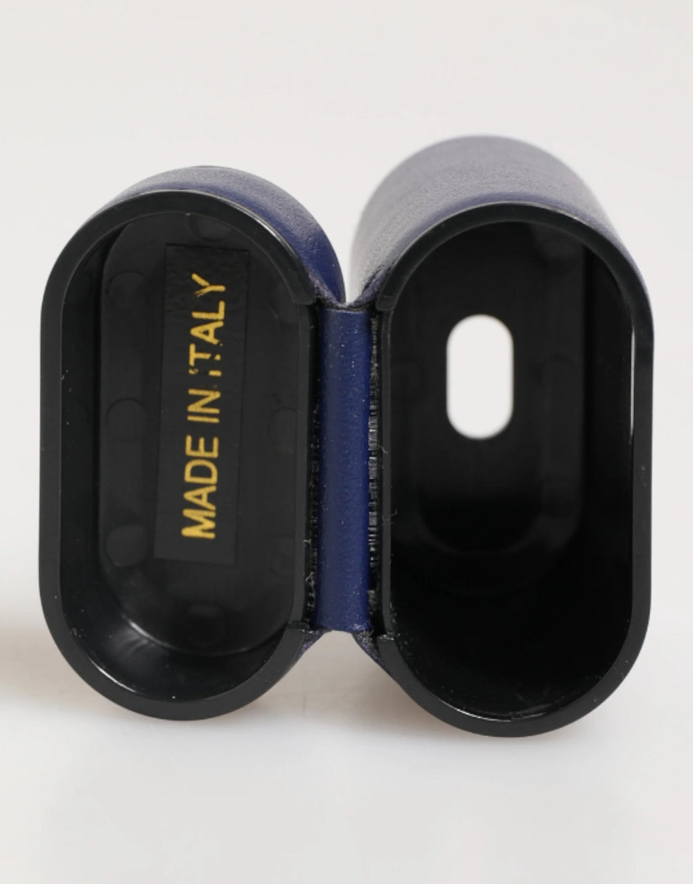 Dolce & Gabbana Blue Leather Logo Print Flip Holder Men Airpods Case - Headphone Carrying Cases