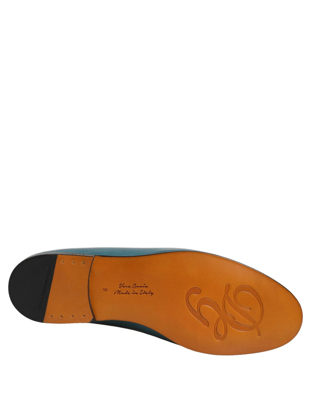 Dolce & Gabbana Blue Leather Logo Slip On Men Loafers Shoes - EU43/US10