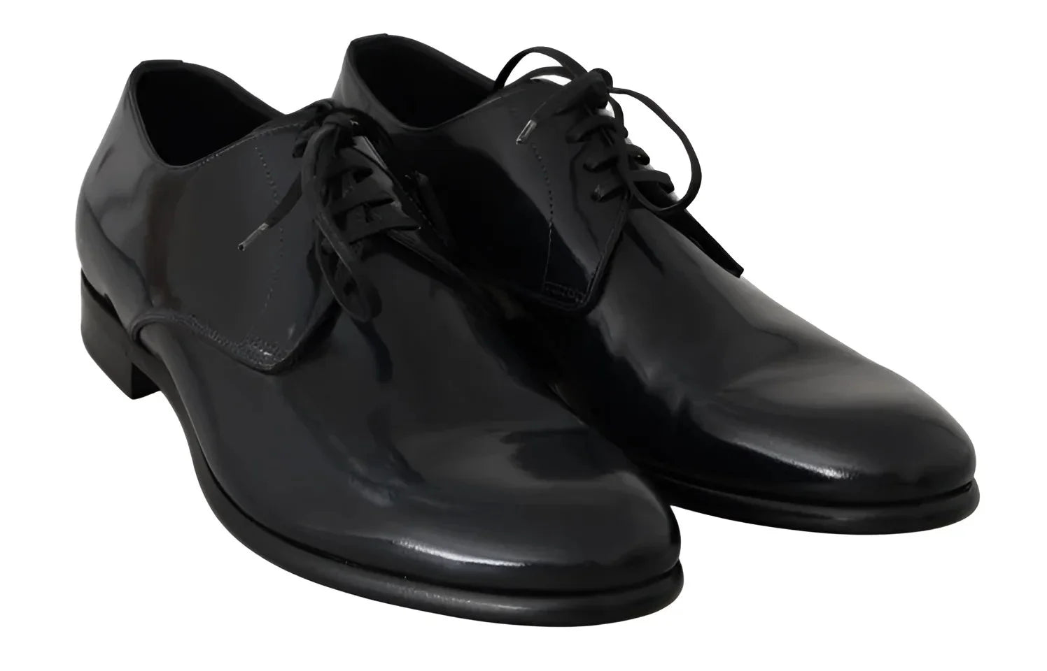 Dolce & Gabbana Blue Leather Polished Dress Derby Shoes - EU39/US6 - Shoes