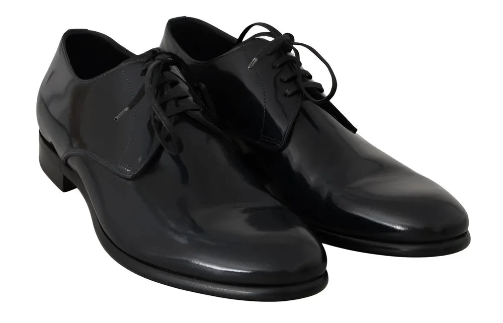 Dolce & Gabbana Blue Leather Polished Dress Derby Shoes - EU39/US6 - Shoes