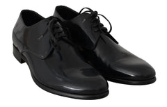 Dolce & Gabbana Blue Leather Polished Dress Derby Shoes - EU39/US6 - Shoes