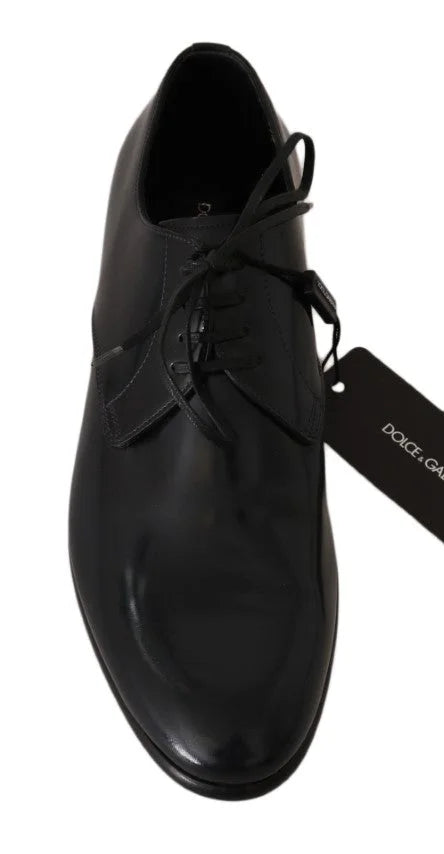 Dolce & Gabbana Blue Leather Polished Dress Derby Shoes - EU39/US6 - Shoes