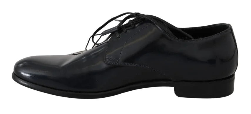 Dolce & Gabbana Blue Leather Polished Dress Derby Shoes - EU39/US6 - Shoes