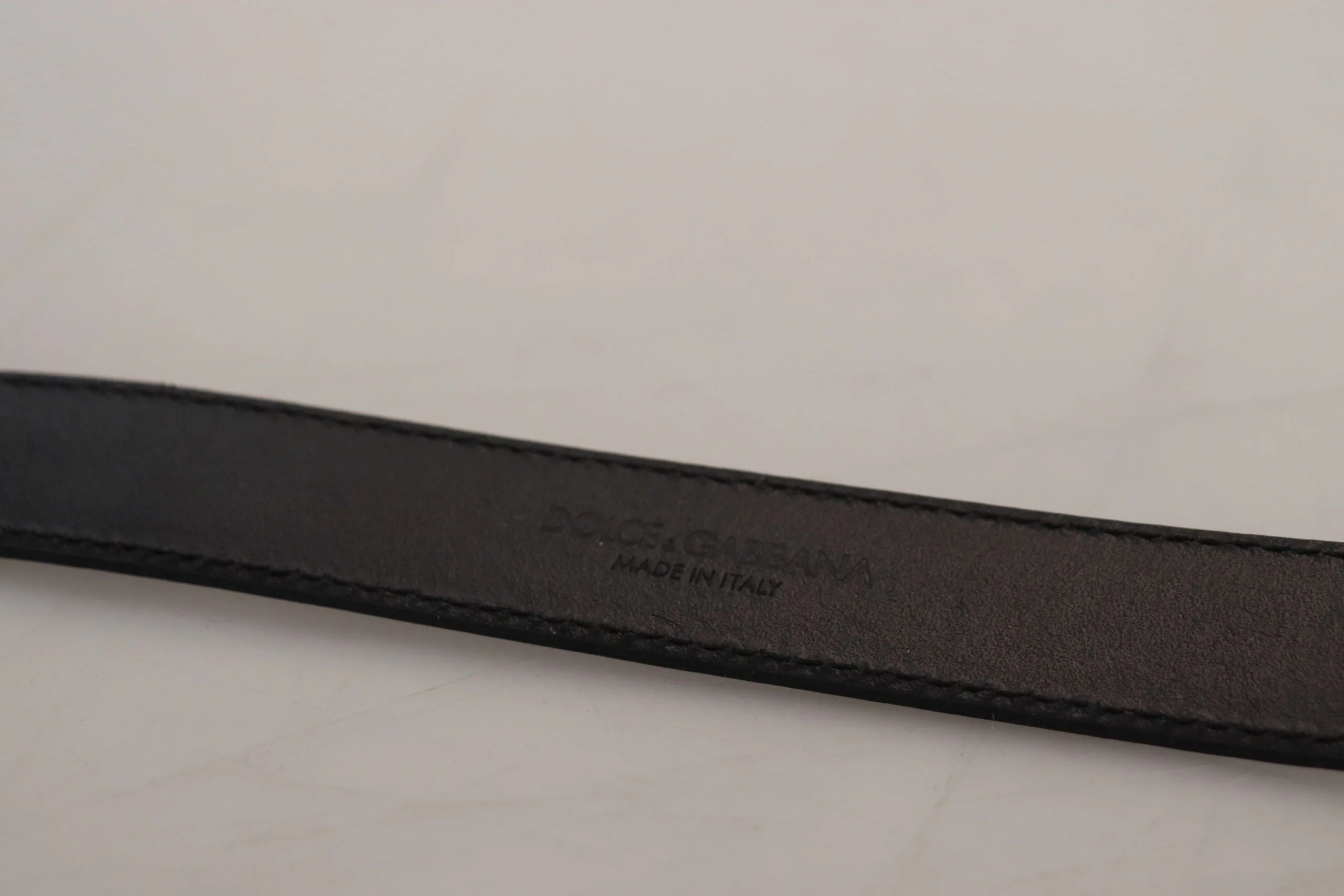 Dolce & Gabbana Blue Leather Silver Metal Buckle Vintage Belt - 90 cm / 36 Inches