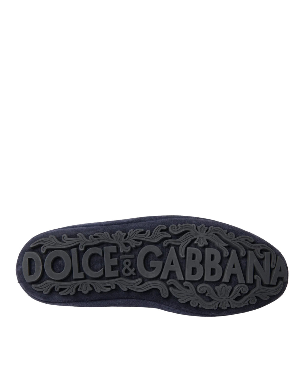 Dolce & Gabbana blå läder mocka loafers med kristallkrona - EU40/US7