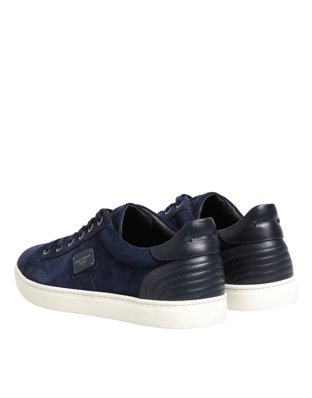 Dolce & Gabbana Blue Leather Suede Low Top Sneakers Shoes